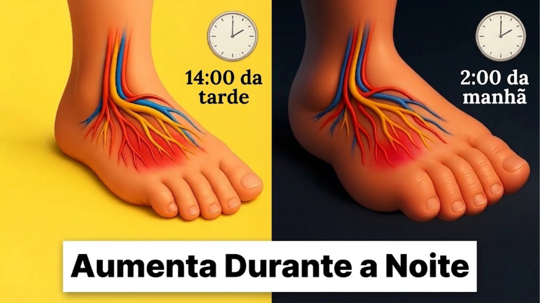 Comparação circulação 14h vs 2h da manhã – Piora Durante a Noite
