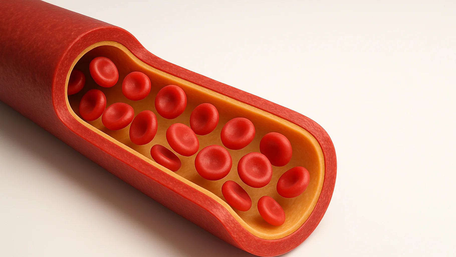 Células sanguíneas em vaso – ilustração circulação